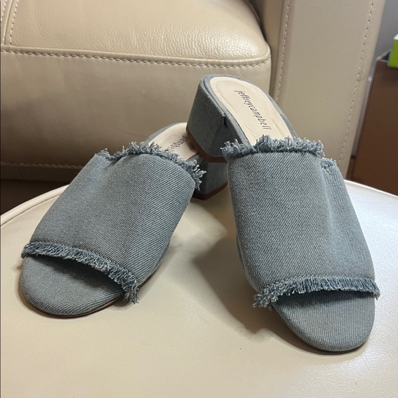 Jeffrey Campbell Shoes - Anthropologie Jeffery Campbell Denim Slides Size 9